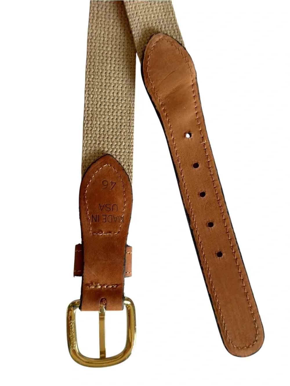 Zep-Pro Dolphin Mahi-Mahi Embroidered Nubuck Tan Leather Men’s 46 Belt USA